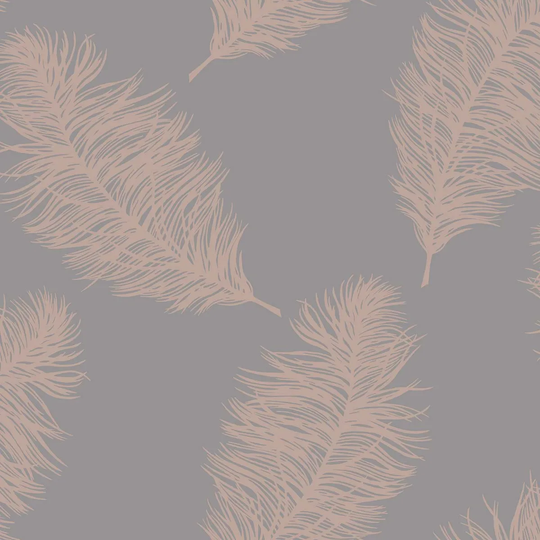Holden Decor Fawning Feather Grey / Rose Gold Wallpaper