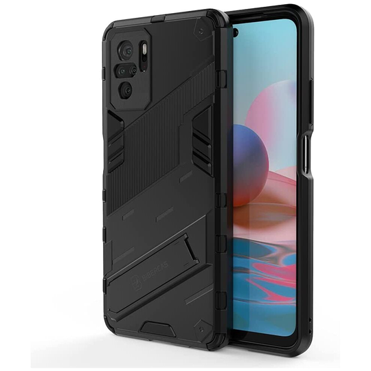 DOINK Phone Case for OPPO Find X5, PC+TPU Shockproof Armor Cover, Heavy Duty Military Protective Case with Kickstand - Black