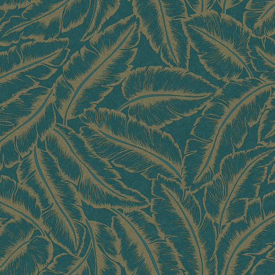 Holden Decor Elgin Teal/Gold Wallpaper
