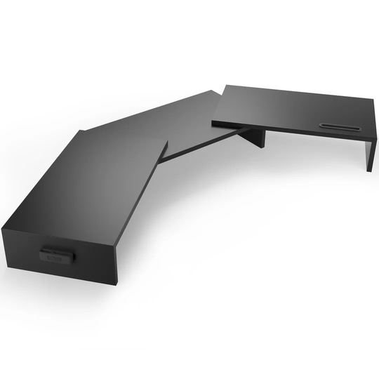 Dual Monitor Stand Riser, Desktop Monitor Stand With Smartphone Holder, Adjustable Length & Swivel Angle Wooden Desktop Organizer Stand Pc Riser For P