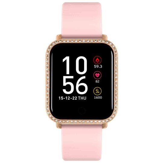 Reflex Active Series 6 Smart Watch With Colour Touch Screen & Stone Set Case With Up To 7 Day Battery Life Pink