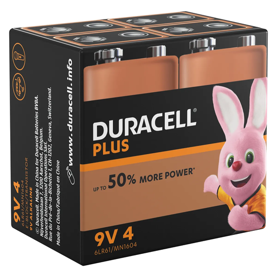 Duracell Plus Power 9V 4 Pack