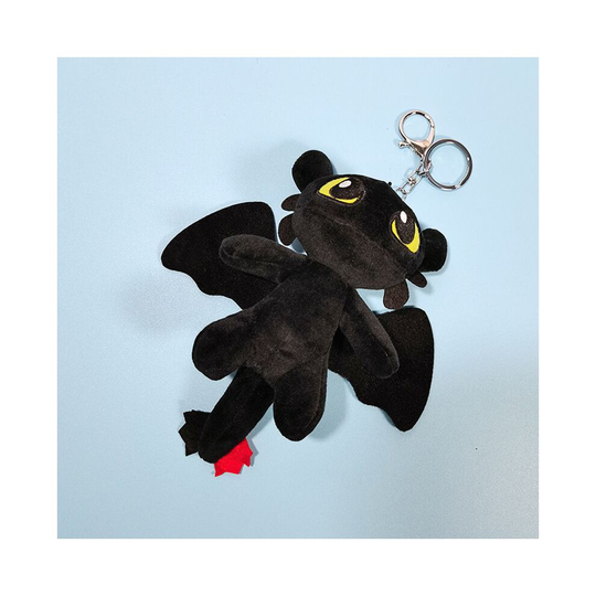 (Black) How to Train Your Dragon White Black Plush Keychain Schoolbag Pendant Girl Gift