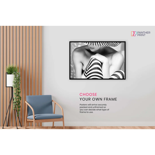 Panther Print Fine Art Prints Abstract Black & White Zebra Socks Artistic Unframed Poster, Pictures For Home Walls, Bedroom, Living Room & Bathroom De