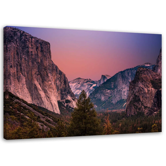 Canvas Print Mountains Forest Landscape Nature
