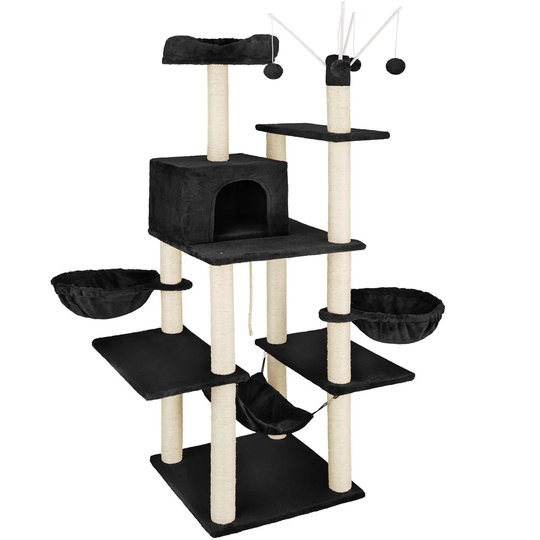 Tectake Cat Tree Scratching Post Lilou - Black