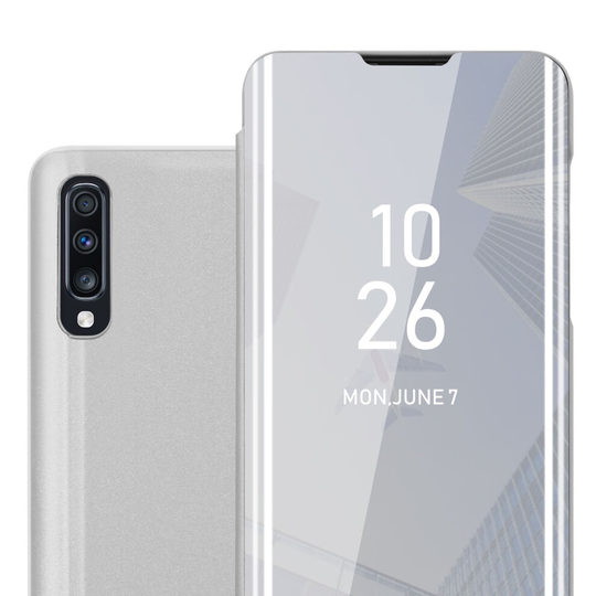 (SILVER) Cadorabo Case for Samsung Galaxy A70 / A70s Cover Book Wallet Protection PU Leather Flip Magnetic Smart View Etui