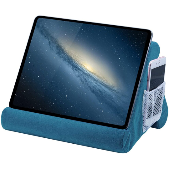 Mcbazel Tablet Pillow Stand for IPad Cushion Stand, Soft Multi-Angle Phone Pillow Lap Stand Holder for Tablet/iPad/E-Reader - Lake Blue