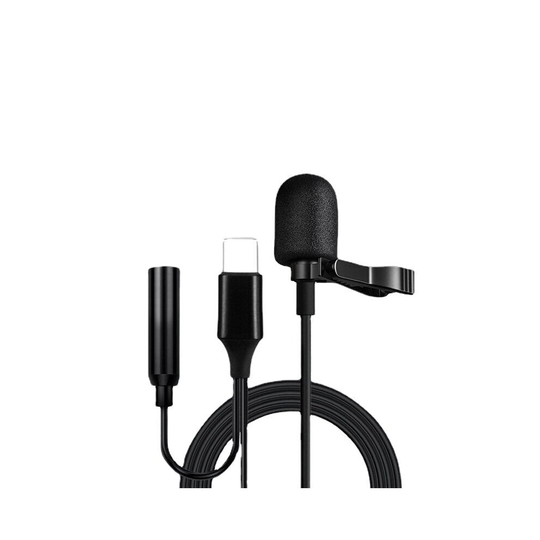 (Type-C) 2 in 1 Type-C 3.5mm with Noise Reduction Recording Lavalier Microphone for Interview Vlog Live Broadcast