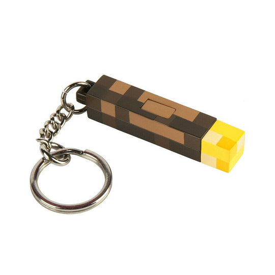 (Keychain (with light)) LED Minecraft Torch & Ore Lights | Keyring, Handheld Or Wall-Mounted Lights