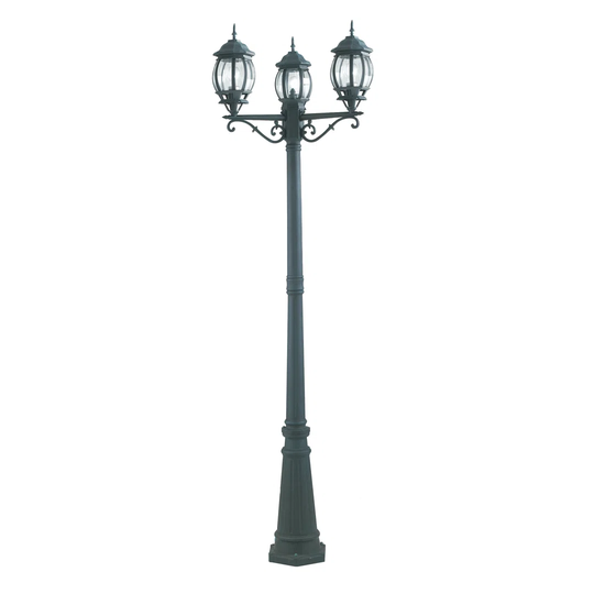 Black/Green 1-Light 209Cm H Hardwired Lamp Post