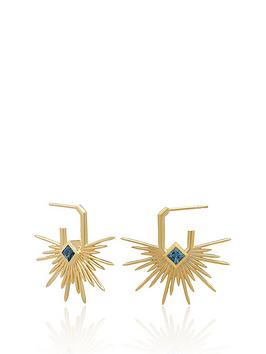 Rachel Jackson Electric Goddess Blue Topaz Large Hoops - Gold , Gold, Women