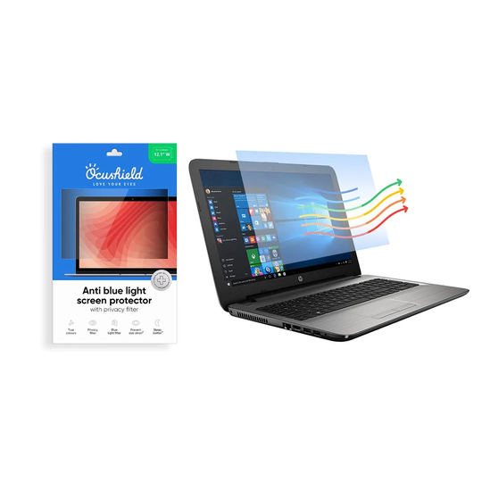 Ocushield Laptop Screen Protector VDU Model 12.1inch W (16:10) (261 x 164mm) - Film (Privacy + Anti-glare, Anti-bacterial, Blue light)