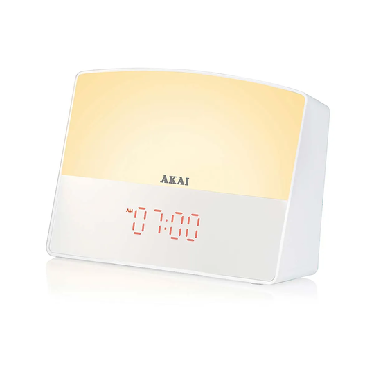 Akai Clock Wake Up Light Fm Radio - White