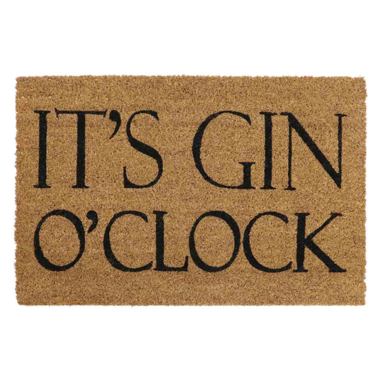 JVL Eco-friendly Latex Backed Coir Door Mat, Gin O'clock