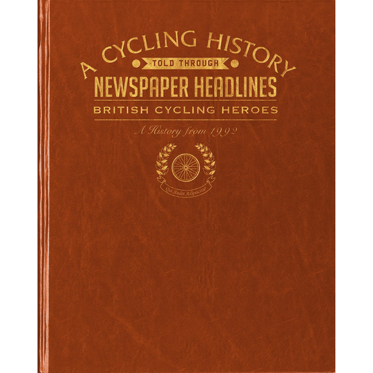 British Cycling Heroes Newspaper Book - Brown Leatherette