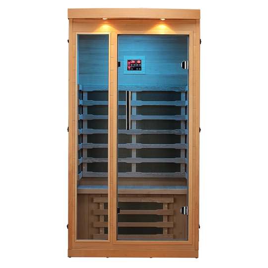 Canadian Spa Infrared Chilliwack Sauna Bluetooth Compatible for 1-2 Persons in Canadian Hemlock