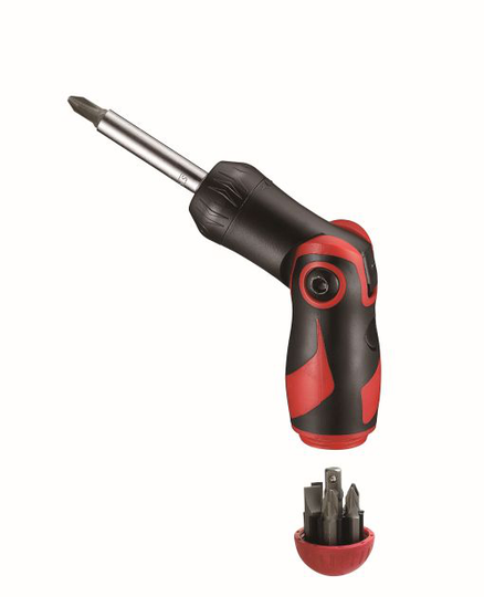 Teng Tools MDRT908 | 8pc Jointed Ratcheting Screwdriver + 6 Bits + Adaptor