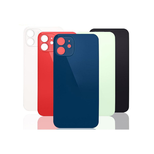 (Blue) iPhone 12 Rear Back Glass / Battery Cover - Big Camera Hole - Easy Fitting
