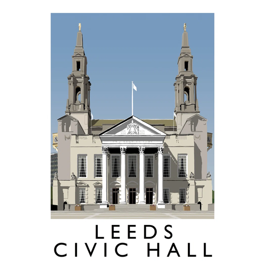 Leeds Civic Hall - Graphic Art Print on Paper