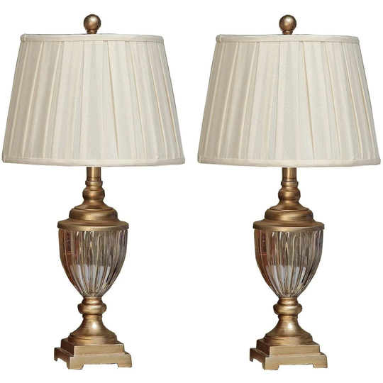 Helsel 63Cm Antique Brass Table Lamp Set