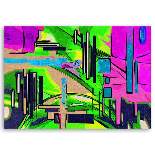 Canvas Print Colourful Abstract Green