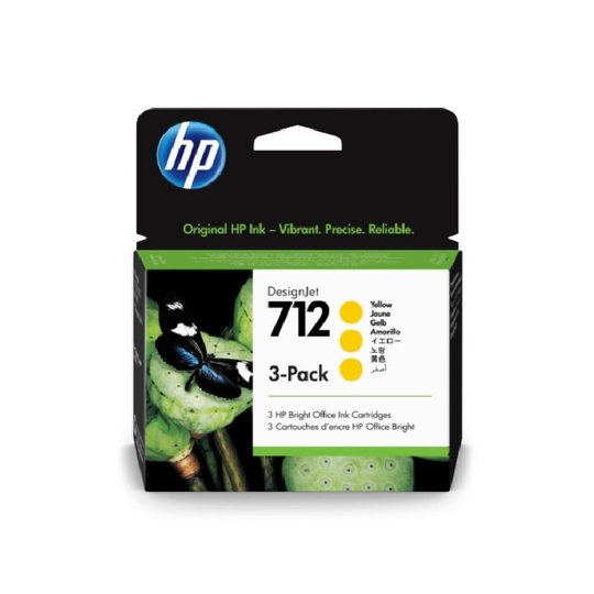 HP 712 3-Pack 29-ml Yellow DesignJet Ink