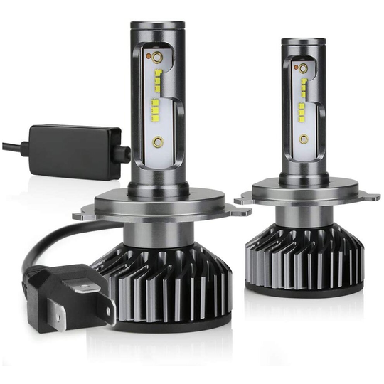 JAMIEWIN 12000LM H4 Led Headlight Bulb 9003 HB2 Hi/Lo 6000K ZES Chip EMC System Car Light Bulbs Replacement- 2 Pack