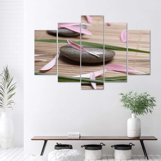 Canvas Print Stone Zen Flowers