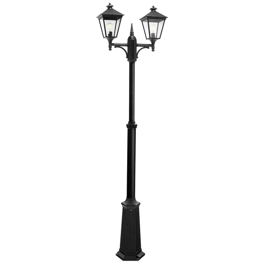 Holborne Black 2 -Light Hardwired Lamp Post