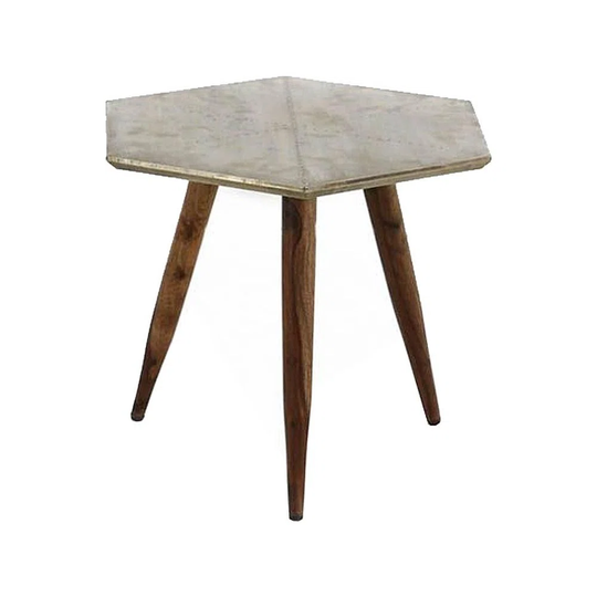 Small Indian Rosewood Table Silver
