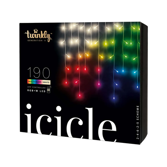 Twinkly Icicle 190 Smart LED Icicle Lights - Multicoloured/Warm White