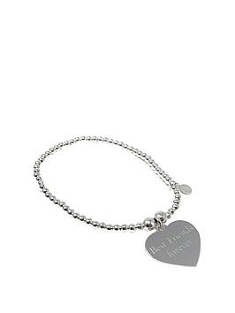 Say It With Diamonds Engraved Heart Bracelet