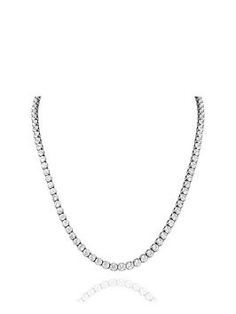 Say It With Diamonds Tennis Necklace Stainless Steel, Silver, Women
