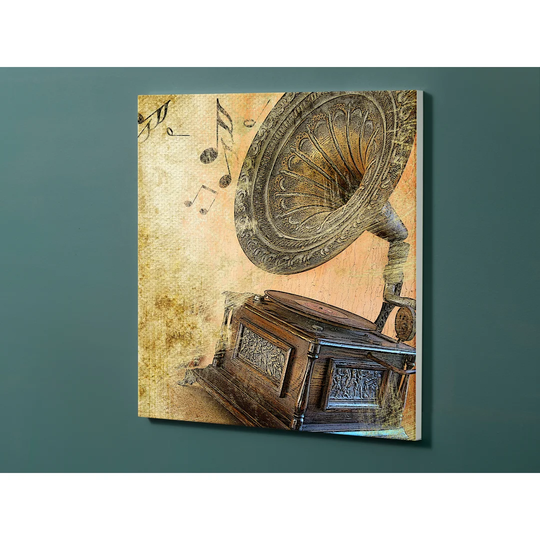 Notiz Motive Gramophone Magnetic Wall Mounted Cork Board