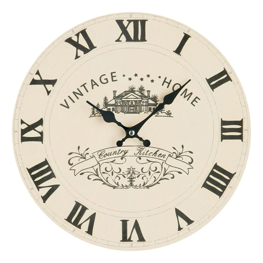 Premier Housewares Vintage Home MDF Wall Clock - Cream