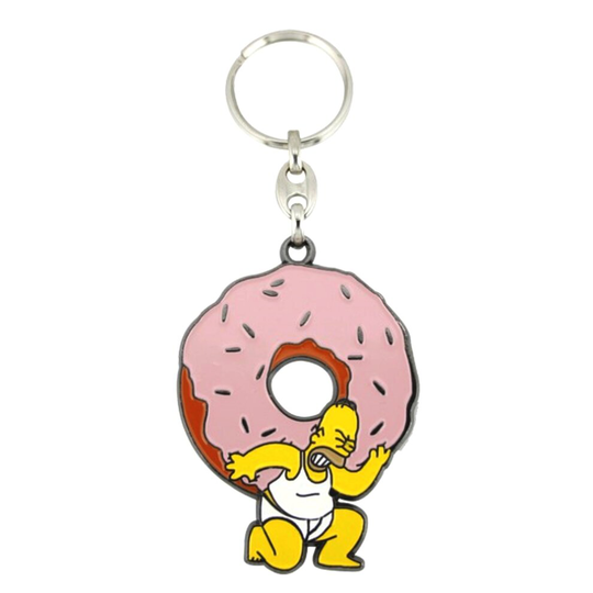 The Simpsons Homer Simpson Big Doughnut Enamelled Licensed Keychain-Keyring