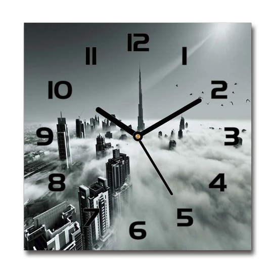Fog over Dubai Silent Wall Clock