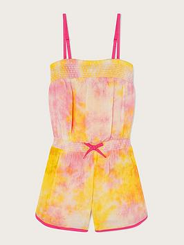 Monsoon Girls S.E.W. Tie Dye Playsuit - Pink