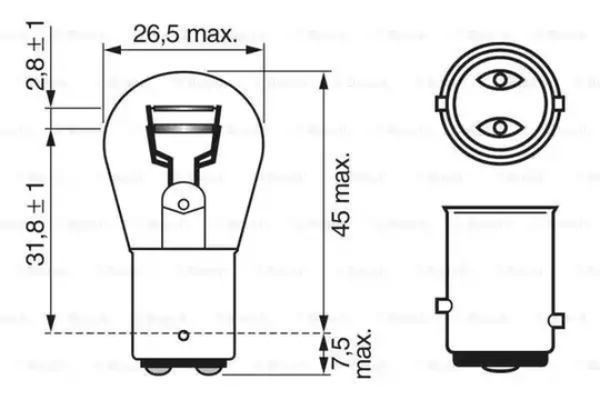 Bosch 1987302282 Stop Lamp Car Bulb P21/ 5W 12 V 21/5 W