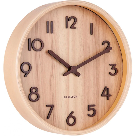 Pure Wooden 22Cm Wall Clock