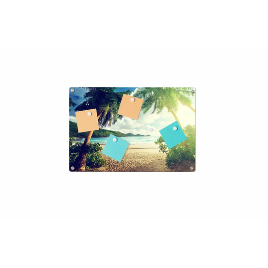 Palm Trees Beach Magnetic Wall Mounted Photo Memo Board