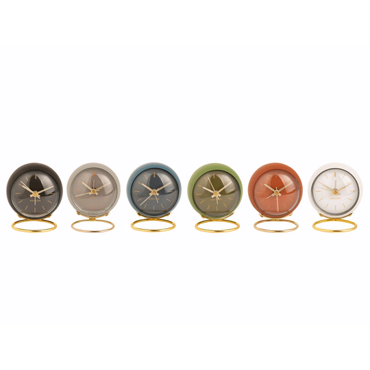 Mini Globe Tabletop Clock in Black/Green/Red/Blue