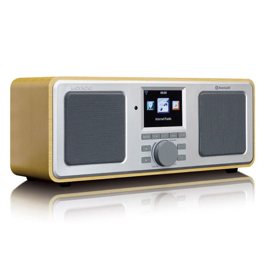 Lenco FM WiFi Digital Radio with USB Playback - Wood Effect