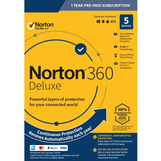 Norton 360 Deluxe 50GB - 1 User 5 Devices
