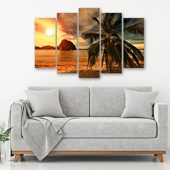 Canvas Print Palm Sunset