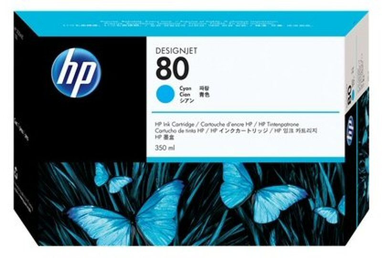 HP 80 Cyan Original Ink Cartridge - Standard Yield 175ml - C4846A