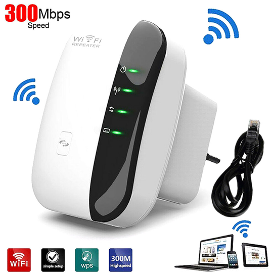 WiFi Signal Extender Range Booster Internet Network Amplifier Repeater 300Mbps