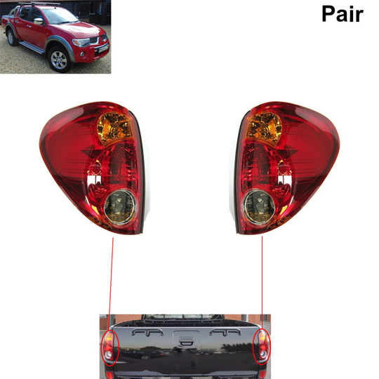 Pair of Rear Tail Light Lamp Mitsubishi L200 Pickup Truck 2005-2015