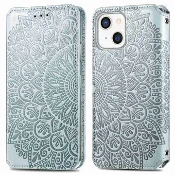 Mandala Series iPhone 14 Wallet Case - Grey